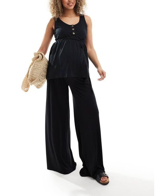 Mama.licious Blue Mamalicious Maternity 2 Function Nursing Button Through Top