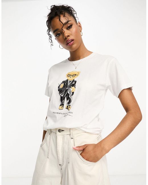 Polo Ralph Lauren T-shirt Met Ronde Hals, Model 'modcali' in het White