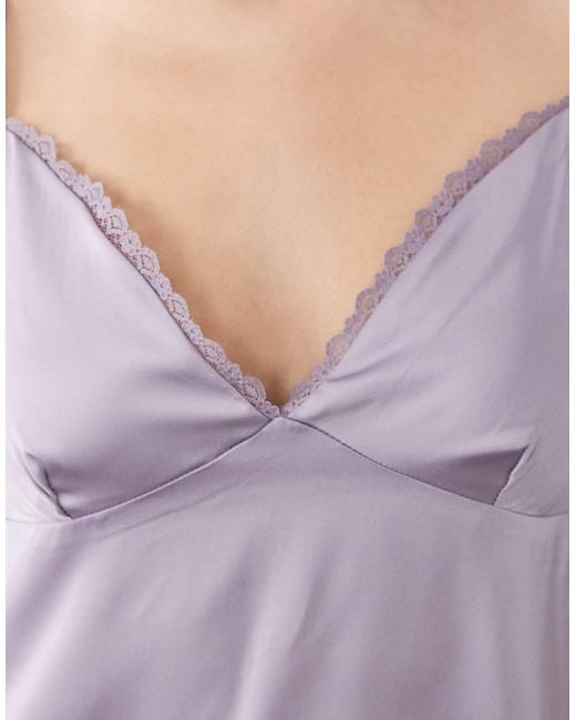 Cotton On Purple Estelle Satin Lace Cami Top