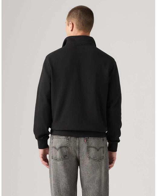 Levi's Black Original Housemark Quarter-Zip Pullover for men