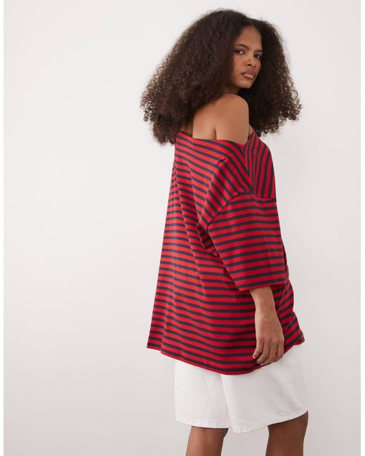 ASOS Red Off-shoulder Tee