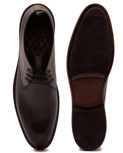 Thomas Crick Black 'Hutchins' Leather Chukka Ankle Lace-Up Boots for men