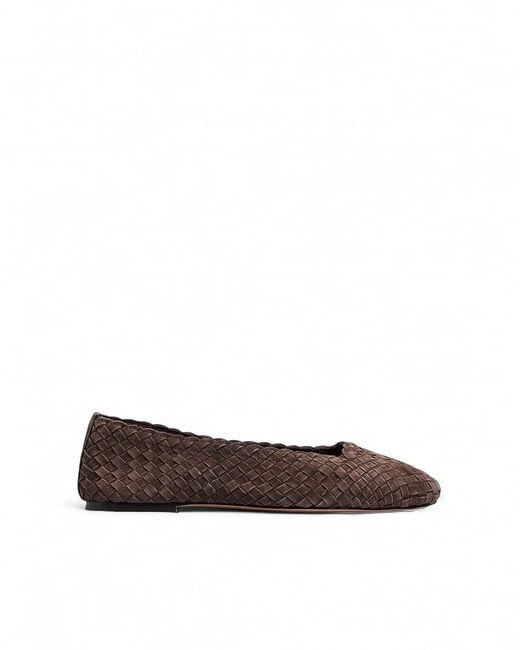 NA-KD Natural Woven Suede Ballerinas