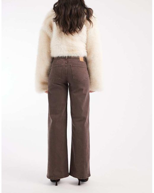 Pieces Natural Low Waisted Wide Leg Jeans