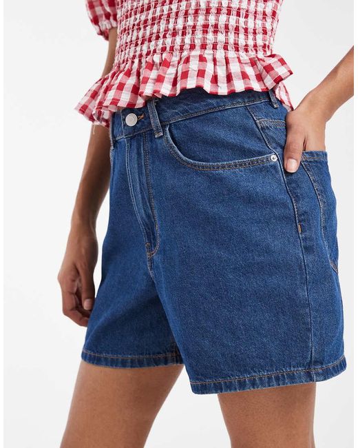 Vero Moda Red Kirsa High Waist Loose Fit Denim Shorts