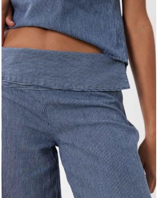 Mango Blue Teen Fold Over Jeans