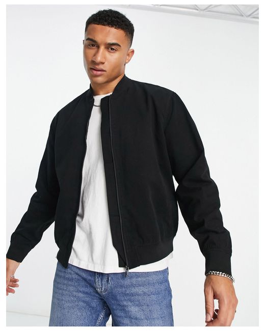New Look Twill Bomber Jacket in Blue for Men | Lyst