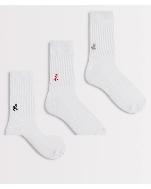 Gramicci White 3 Pack Basic Crew Socks