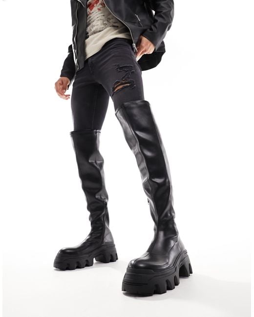ASOS – overknee-stiefel in Black für Herren