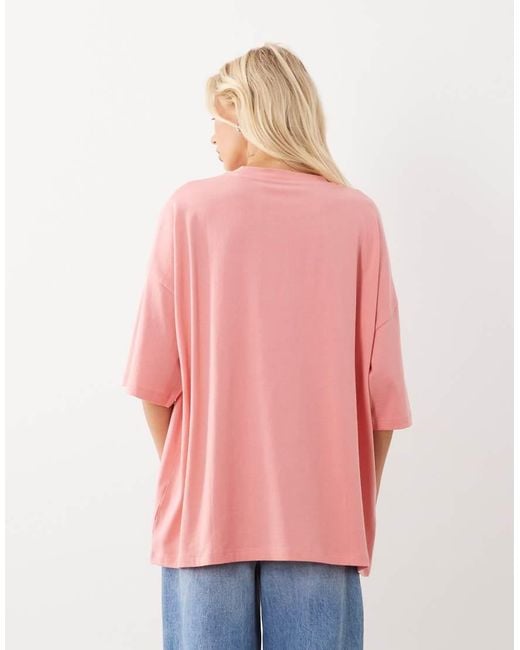 ASOS Pink Weekend Collective Icon Oversized T-shirt With Embroidered Wca Graphic
