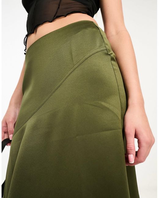 Collusion Green Studios Asymmetric Satin Skirt