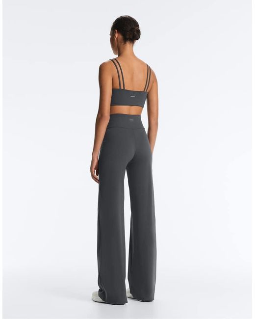 Oysho White High-rise Comfortlux Straight-leg Trousers