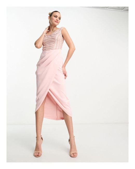 Off shoulder sales wrap midi dress