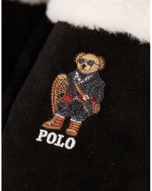 Polo Ralph Lauren Red Kayleigh Scuff Bear Flats Slippers