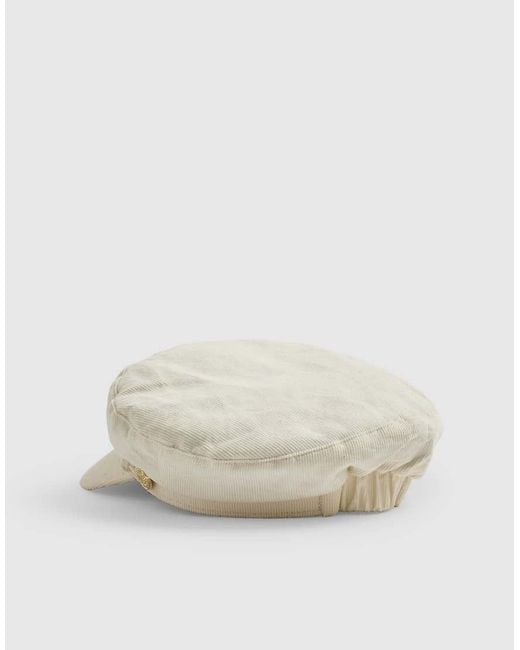 River Island Natural Corduroy Baker Boy Hat