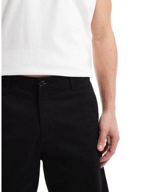 SELECTED Black Chino Shorts for men