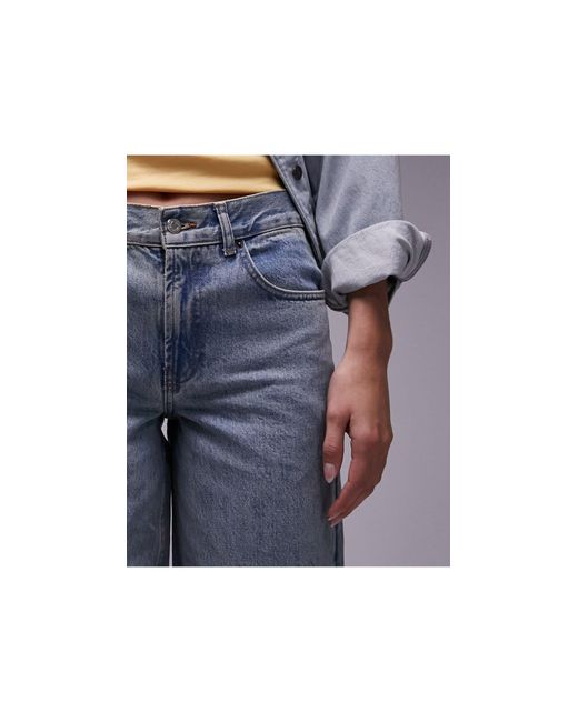 TOPSHOP Gray Low Rise Cinch Back Jean