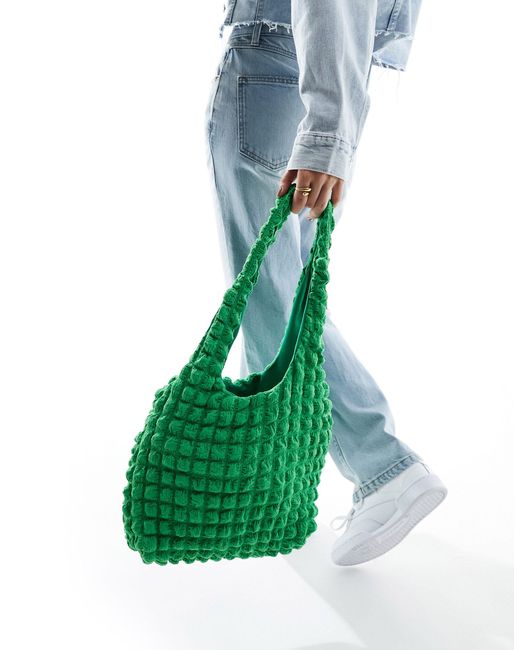 Glamorous Green Popcorn Texture Shoulder Bag