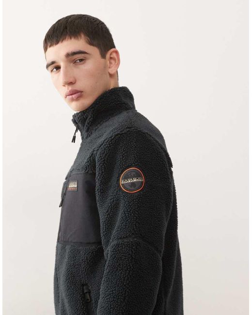Napapijri Blue Yupik Fleece Jacket for men