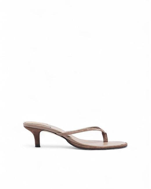 NA-KD Natural Suede Heels