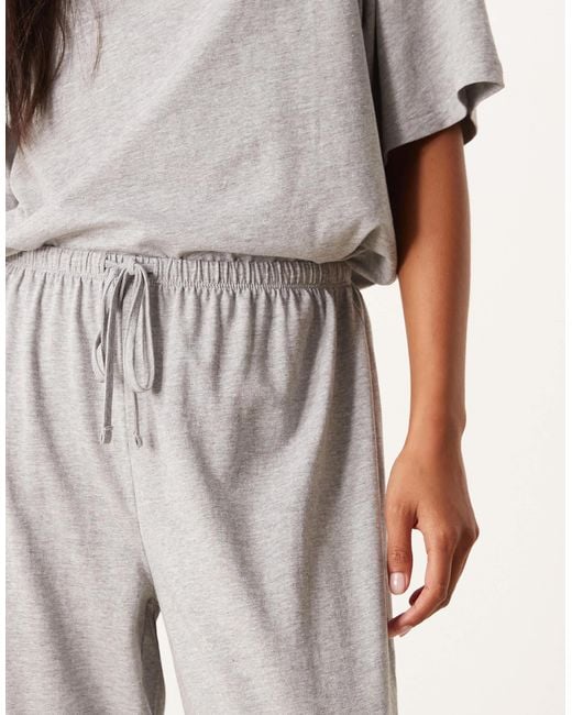 ASOS Natural Asos design petite – mix & match – pyjamahose aus baumwolle