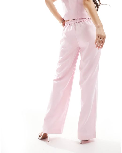 Pieces Pink Mix And Match Tailored Wide Leg Trouser