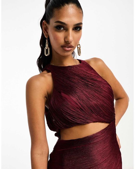asos purple fringe dress ASOS EDITION Beaded Fringe And Sequin Mini Dress With Blouson Sleeve In Purple for Women