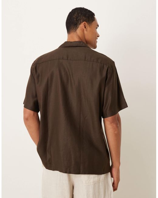 SELECTED Brown Revere Collar Shirt for men
