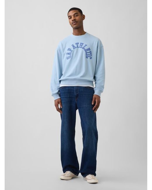 Gap Blue Athletic Logo Crew Neck Sweater for men