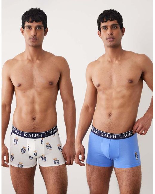 Polo Ralph Lauren Blue 2 Pack Boxer Briefs With Bear Graphic for men
