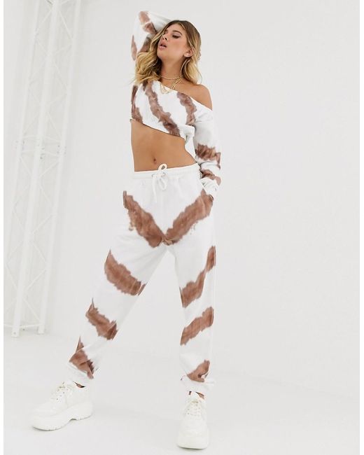 Public Desire Relaxed Sweatpants In Tie Dye Two Piece In White Lyst