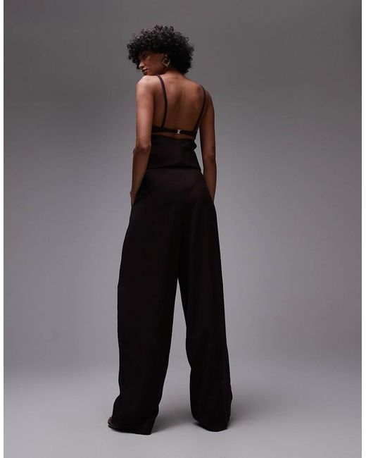 Pantalones De Sastre Marrón De Corte Bombacho De (Parte De Un Conjunto) Mango de color Gray