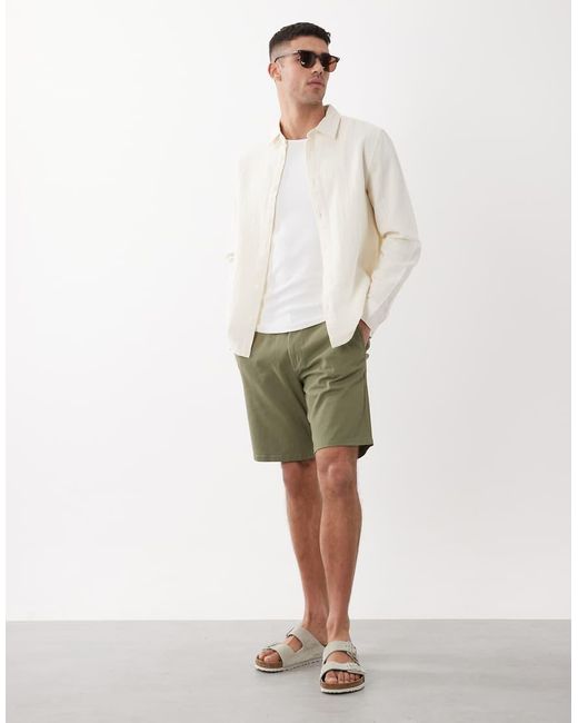 ASOS White Regular Fit Crinkle Shirt for men