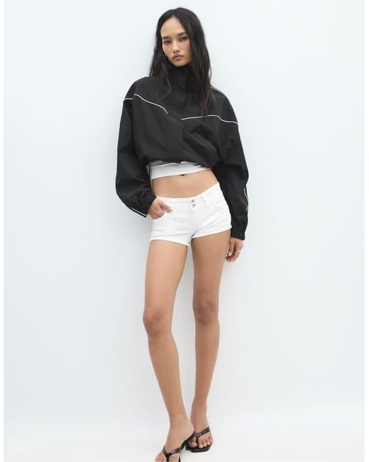 Stradivarius Black Cropped Technical Jacket