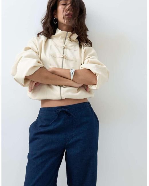 ASOS Blue Denim Parachute Pants