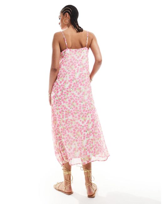 Vero Moda Pink Cami Midi Dress