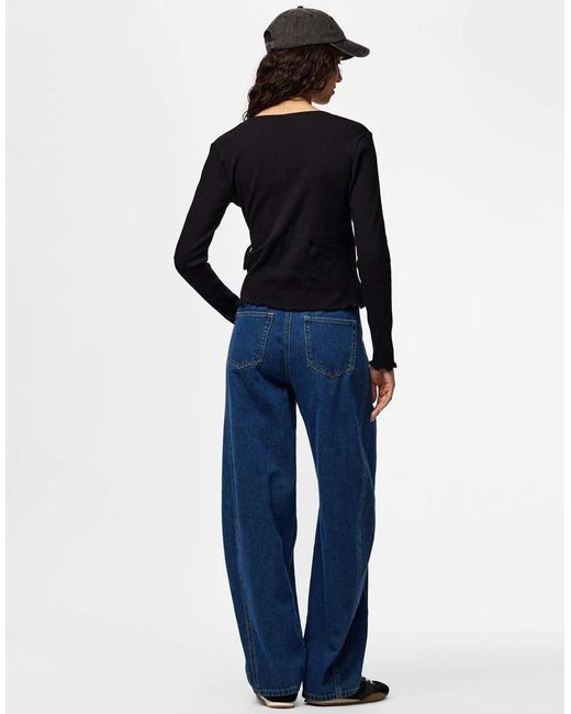 Pieces Blue Wrap Top