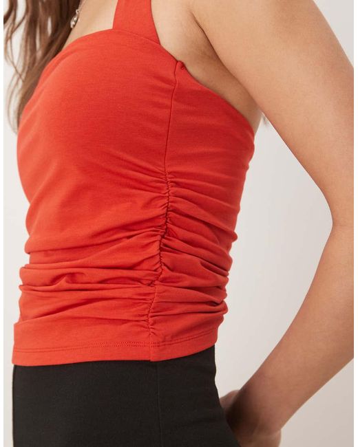 Abercrombie & Fitch Mouwloze Top Met Vierkante Hals En Halternek in het Red