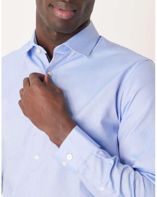 SELECTED White Slim Fit Easy Iron Smart Shirt for men
