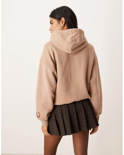 Sweat à capuche graphique - beige Abercrombie & Fitch en coloris Natural