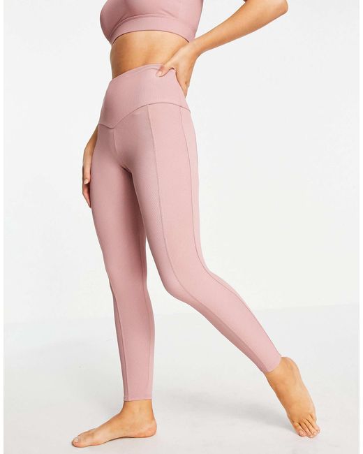 Onzie Pink High Waisted Ribbed Leggings