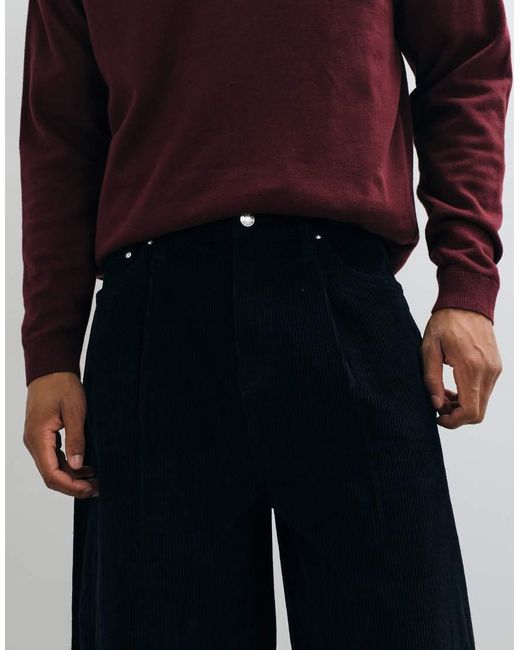 ASOS Blue Oversized baggy Corduroy Pants for men