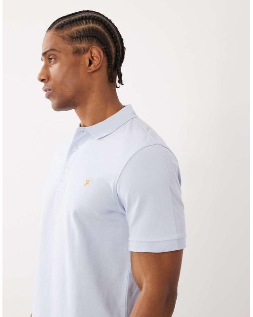 Farah White Blanes Short Sleeve Logo Polo for men