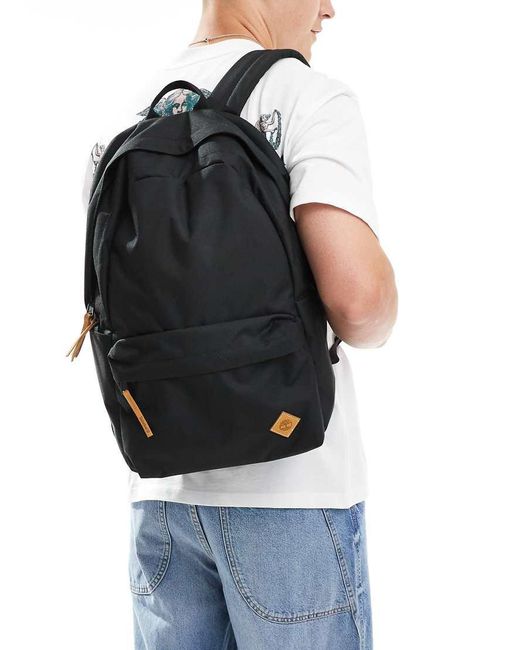 Timberland Zip Pocket Logo Backpack in Black for Men Lyst UK
