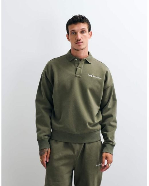 Polo Ralph Lauren Green Script Logo Heavyweight Polo Sweatshirt for men