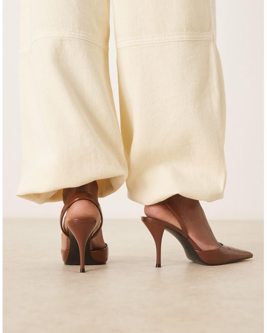 Mango Natural Sling Back Pointed Heel