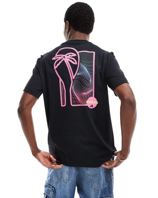 Adidas - t-shirt à imprimé tennis fluo au dos - et rose Adidas Originals pour homme en coloris Black
