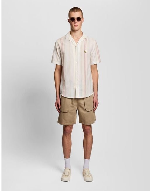 Lyle & Scott White Shorts Linen Short for men