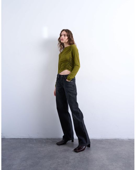 TOPSHOP Green – langärmliges oberteil