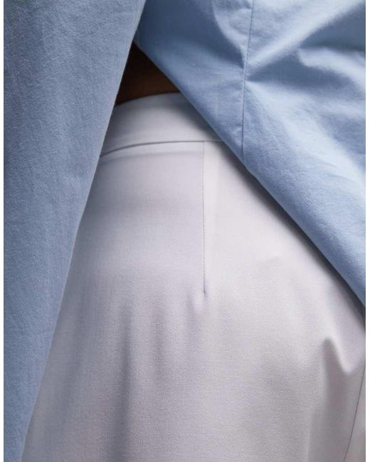 ASOS Blue Tailored Wide Leg Bermuda Shorts